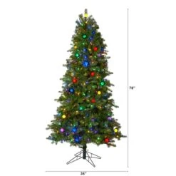 6.5ft. Pre-Lit Montana Mountain Fir Artificial Christmas Tree, Multicolor LED Lights -Northlight Sale Store D255866S 2