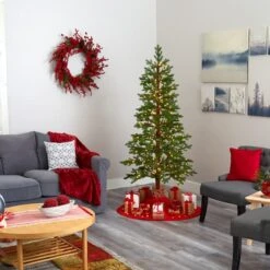 6.5ft. Pre-Lit Fairbanks Fir Artificial Christmas Tree, Clear LED Lights -Northlight Sale Store D255877S 7