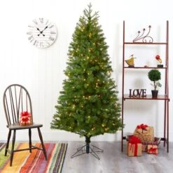 6.5ft. Pre-Lit Vancouver Spruce Artificial Christmas Tree, Warm White LED Lights -Northlight Sale Store D255891S 6
