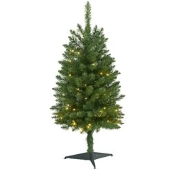 3ft. Pre-Lit Green Mountain Pine Artificial Christmas Tree, Clear LED Lights
