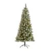 7ft. Pre-Lit Frosted Swiss Pine & Berries Artificial Christmas Tree With Clear LED Lights