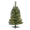 3ft. Pre-Lit Wisconsin Slim Snow Tip Pine Artificial Christmas Tree With Clear LED Lights