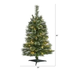 3ft. Pre-Lit Wisconsin Slim Snow Tip Pine Artificial Christmas Tree With Clear LED Lights -Northlight Sale Store D255950S 2