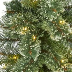 3ft. Pre-Lit Wisconsin Slim Snow Tip Pine Artificial Christmas Tree With Clear LED Lights -Northlight Sale Store D255950S 3