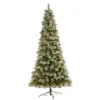 9ft. Pre-Lit Frosted Swiss Pine & Berries Artificial Christmas Tree With Clear LED Lights