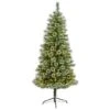 6ft. Pre-Lit Wisconsin Slim Snow Tip Pine Artificial Christmas Tree With Clear LED Lights