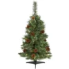 3ft. Pre-Lit White Mountain Pine & Pinecones Artificial Christmas Tree With Clear LED Lights