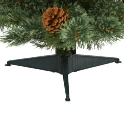 3ft. Pre-Lit White Mountain Pine & Pinecones Artificial Christmas Tree With Clear LED Lights -Northlight Sale Store D255958S 4
