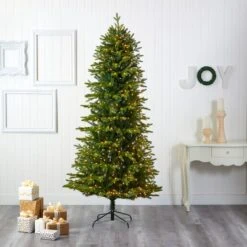 8ft. Pre-Lit Belgium Fir Artificial Christmas Tree, Clear LED Lights -Northlight Sale Store D255968S 5