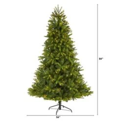 7ft. Pre-Lit New Haven Spruce Artificial Christmas Tree, Clear LED Lights -Northlight Sale Store D255971S 2