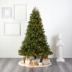 7ft. Pre-Lit New Haven Spruce Artificial Christmas Tree, Clear LED Lights -Northlight Sale Store D255971S 5