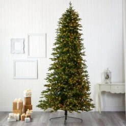 10ft. Pre-Lit Belgium Fir Artificial Christmas Tree, Clear LED Lights -Northlight Sale Store D255972S 5