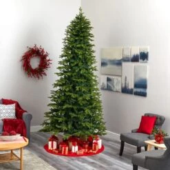 10ft. Pre-Lit Belgium Fir Artificial Christmas Tree, Clear LED Lights -Northlight Sale Store D255972S 7