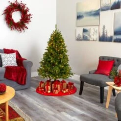 5ft. Pre-Lit Sierra Spruce Artificial Christmas Tree, Clear LED Lights -Northlight Sale Store D255976S 6