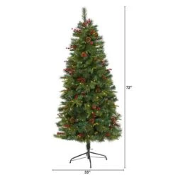 6ft. Pre-Lit Mixed Pine Artificial Christmas Tree, Clear LED Lights -Northlight Sale Store D255984S 2