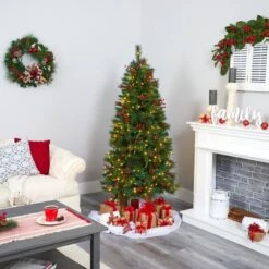 6ft. Pre-Lit Mixed Pine Artificial Christmas Tree, Clear LED Lights -Northlight Sale Store D255984S 6