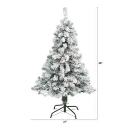 4ft. Unlit Flocked Rock Springs Spruce Artificial Christmas Tree -Northlight Sale Store D256021S 2