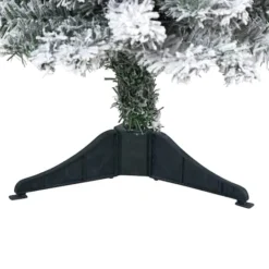 3ft. Pre-Lit Flocked Rock Springs Spruce Artificial Christmas Tree, Clear LED Lights -Northlight Sale Store D256025S 4