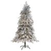 6ft. Pre-Lit Flocked Montana Down Swept Spruce Artificial Christmas Tree With Clear LED Lights