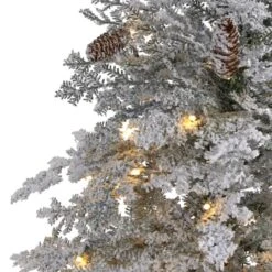 6ft. Pre-Lit Flocked Montana Down Swept Spruce Artificial Christmas Tree With Clear LED Lights -Northlight Sale Store D256064S 3