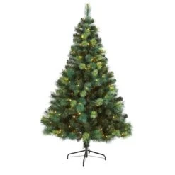 6ft. Pre-Lit Mixed Green Scotch Pine Artificial Christmas Tree With LED Lights