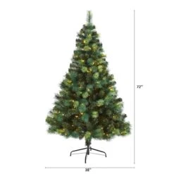 6ft. Pre-Lit Mixed Green Scotch Pine Artificial Christmas Tree With LED Lights -Northlight Sale Store D256069S 2