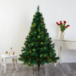 6ft. Pre-Lit Mixed Green Scotch Pine Artificial Christmas Tree With LED Lights -Northlight Sale Store D256069S 7
