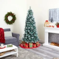 7ft. Pre-Lit Frosted Tip British Columbia Mountain Pine & Pinecones Artificial Christmas Tree With Clear Lights -Northlight Sale Store D256083S 9