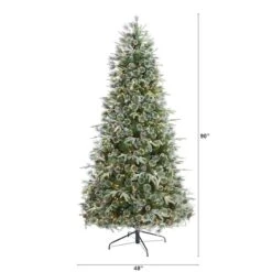7.5ft. Pre-Lit Snowed Tipped Clermont Mixed Pine & Pinecones Artificial Christmas Tree With Clear LED Lights 14 7.5ft. Pre-Lit Snowed Tipped Clermont Mixed Pine & Pinecones Artificial Christmas Tree With Clear LED Lights -Northlight Sale Store D256094S 2