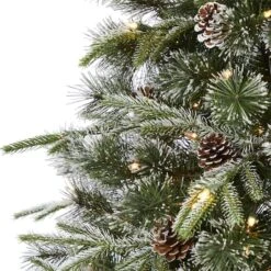 7.5ft. Pre-Lit Snowed Tipped Clermont Mixed Pine & Pinecones Artificial Christmas Tree With Clear LED Lights 13 7.5ft. Pre-Lit Snowed Tipped Clermont Mixed Pine & Pinecones Artificial Christmas Tree With Clear LED Lights -Northlight Sale Store D256094S 3