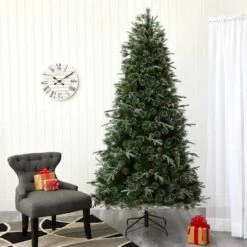 7.5ft. Pre-Lit Snowed Tipped Clermont Mixed Pine & Pinecones Artificial Christmas Tree With Clear LED Lights 17 7.5ft. Pre-Lit Snowed Tipped Clermont Mixed Pine & Pinecones Artificial Christmas Tree With Clear LED Lights -Northlight Sale Store D256094S 7