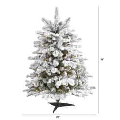 3ft. Pre-Lit Flocked North Carolina Fir Artificial Christmas Tree With Warm White Lights 10 3ft. Pre-Lit Flocked North Carolina Fir Artificial Christmas Tree With Warm White Lights -Northlight Sale Store D256100S 2