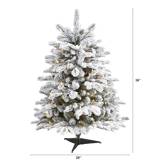 3ft. Pre-Lit Flocked North Carolina Fir Artificial Christmas Tree With Warm White Lights 3 3ft. Pre-Lit Flocked North Carolina Fir Artificial Christmas Tree With Warm White Lights - Image 3