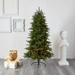 6ft. Pre-Lit South Carolina Fir Artificial Christmas Tree, Clear LED Lights -Northlight Sale Store D256112S 5