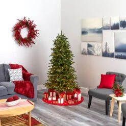 6ft. Pre-Lit South Carolina Fir Artificial Christmas Tree, Clear LED Lights -Northlight Sale Store D256112S 6