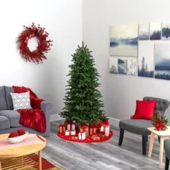 6ft. Pre-Lit South Carolina Fir Artificial Christmas Tree, Clear LED Lights -Northlight Sale Store D256112S 7