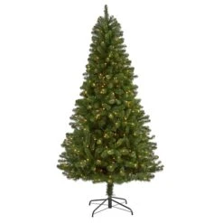 7.5ft. Pre-Lit Virginia Fir Artificial Christmas Tree, Clear Lights