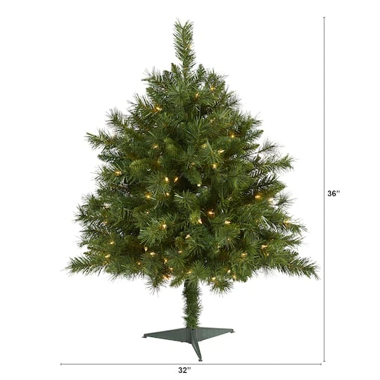 3ft. Pre-Lit Wyoming Mixed Pine Artificial Christmas Tree, Clear LED Lights 3 3ft. Pre-Lit Wyoming Mixed Pine Artificial Christmas Tree, Clear LED Lights - Image 3