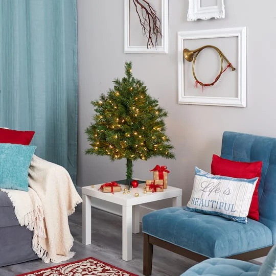 3ft. Pre-Lit Wyoming Mixed Pine Artificial Christmas Tree, Clear LED Lights 7 3ft. Pre-Lit Wyoming Mixed Pine Artificial Christmas Tree, Clear LED Lights - Image 7