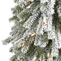 5ft. Pre-Lit Flocked Grand Alpine Artificial Christmas Tree, Clear LED Lights -Northlight Sale Store D256145S 3