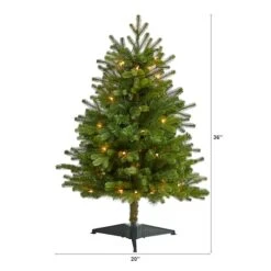 3ft. Pre-Lit Washington Fir Artificial Christmas Tree, Clear LED Lights -Northlight Sale Store D256148S 2