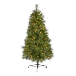 5ft. Pre-Lit Golden Tip Washington Pine Artificial Christmas Tree, Clear LED Lights