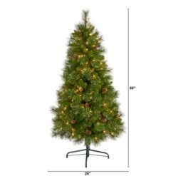 5ft. Pre-Lit Golden Tip Washington Pine Artificial Christmas Tree, Clear LED Lights 15 5ft. Pre-Lit Golden Tip Washington Pine Artificial Christmas Tree, Clear LED Lights -Northlight Sale Store D256156S 2