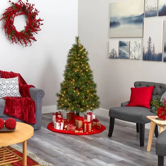 5ft. Pre-Lit Golden Tip Washington Pine Artificial Christmas Tree, Clear LED Lights 7 5ft. Pre-Lit Golden Tip Washington Pine Artificial Christmas Tree, Clear LED Lights - Image 7