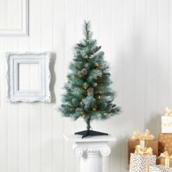 3ft. Pre-Lit British Columbia Mountain Pine Artificial Christmas Tree, Clear LED Lights -Northlight Sale Store D256168S 5