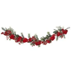 6ft. Red & Green Hydrangea Garland