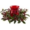 6.5" Red Holly Berry Candelabrum