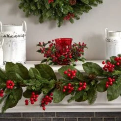 6.5" Red Holly Berry Candelabrum -Northlight Sale Store D292875S 14