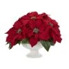 13" Red Poinsettia Arrangement In Urn