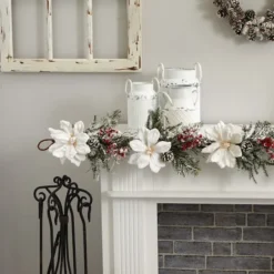 5ft. Frosted Magnolia & Berry Garland -Northlight Sale Store D292883S 14